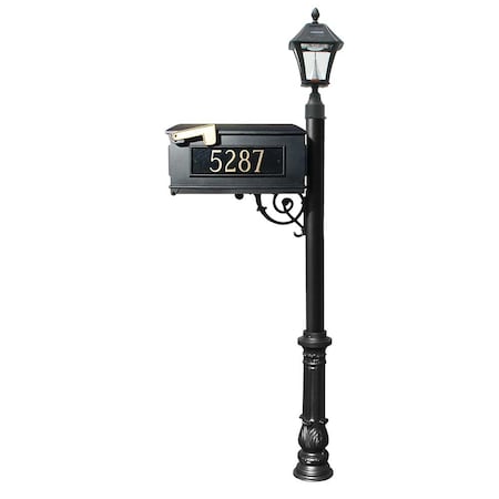 Qualarc Mailbox w/Bayview Solar Lamp LMC-700-SL-BL